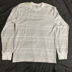 Cool Designed White & Gray Long Sleeve Shirt